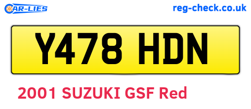 Y478HDN are the vehicle registration plates.
