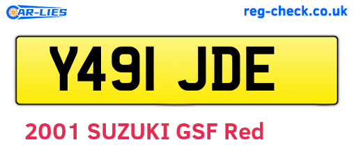 Y491JDE are the vehicle registration plates.