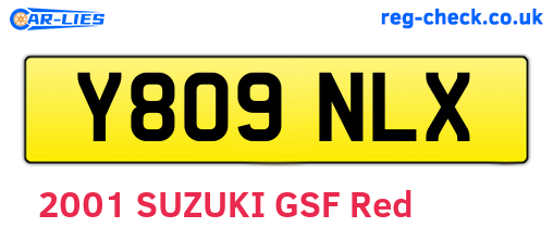 Y809NLX are the vehicle registration plates.