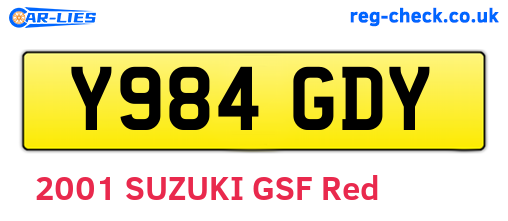 Y984GDY are the vehicle registration plates.