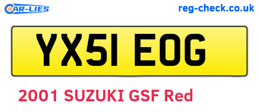 YX51EOG are the vehicle registration plates.