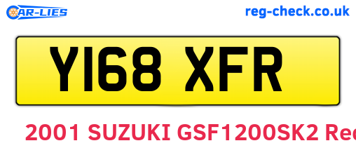 Y168XFR are the vehicle registration plates.
