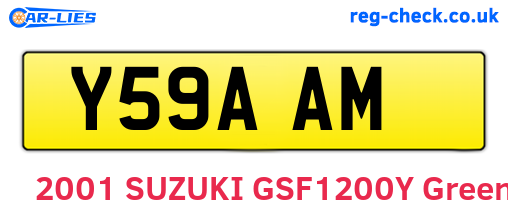 Y59AAM are the vehicle registration plates.