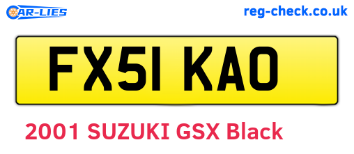 FX51KAO are the vehicle registration plates.