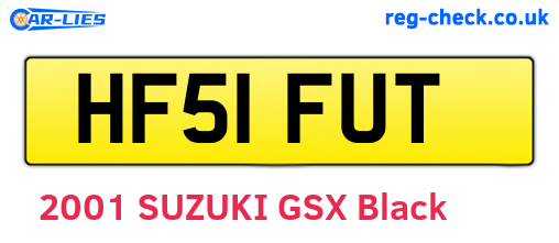 HF51FUT are the vehicle registration plates.