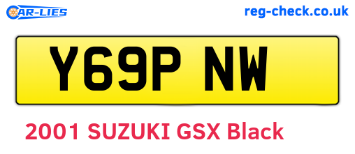 Y69PNW are the vehicle registration plates.