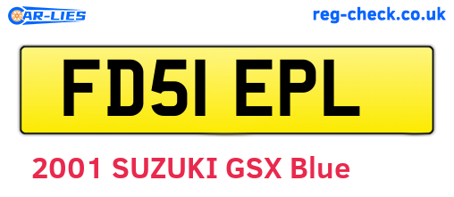 FD51EPL are the vehicle registration plates.