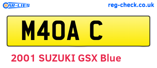 M4OAC are the vehicle registration plates.
