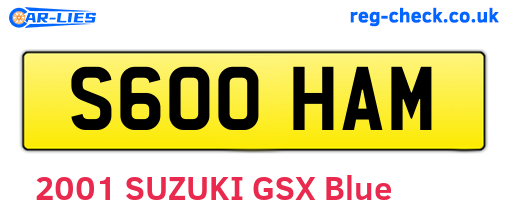 S600HAM are the vehicle registration plates.