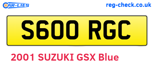 S600RGC are the vehicle registration plates.