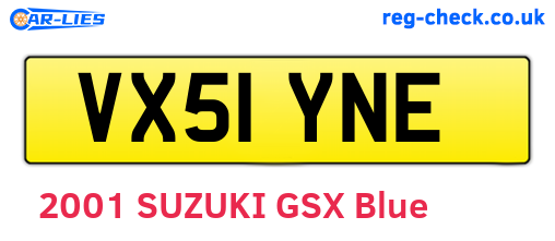 VX51YNE are the vehicle registration plates.