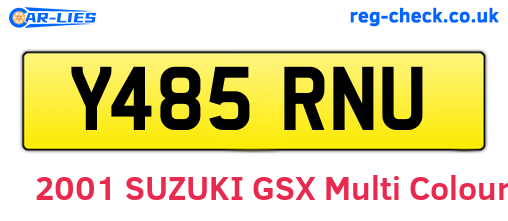Y485RNU are the vehicle registration plates.
