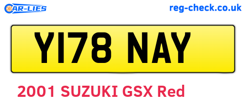 Y178NAY are the vehicle registration plates.