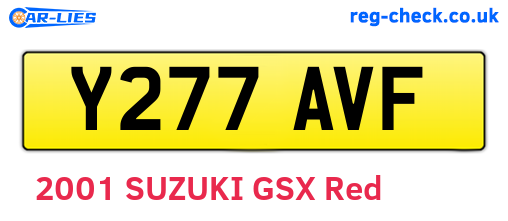 Y277AVF are the vehicle registration plates.