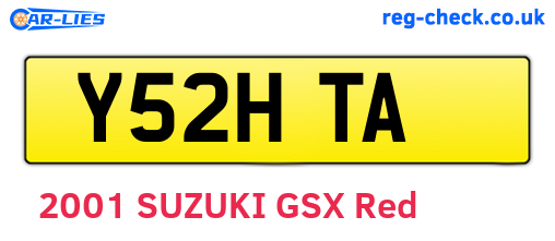 Y52HTA are the vehicle registration plates.