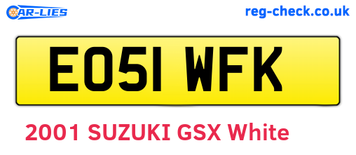 EO51WFK are the vehicle registration plates.