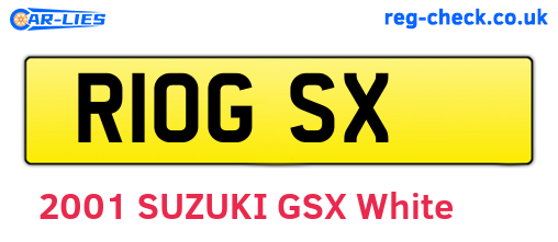 R10GSX are the vehicle registration plates.