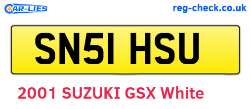 SN51HSU are the vehicle registration plates.