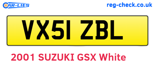 VX51ZBL are the vehicle registration plates.