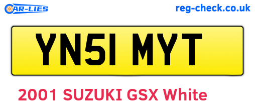 YN51MYT are the vehicle registration plates.