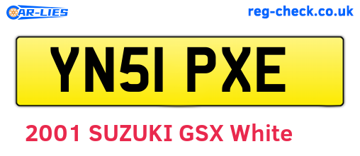 YN51PXE are the vehicle registration plates.