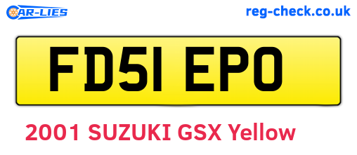 FD51EPO are the vehicle registration plates.