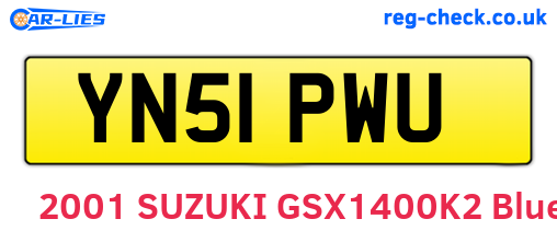 YN51PWU are the vehicle registration plates.