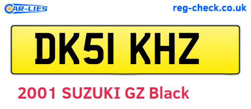 DK51KHZ are the vehicle registration plates.