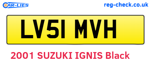 LV51MVH are the vehicle registration plates.