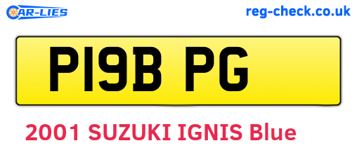 P19BPG are the vehicle registration plates.
