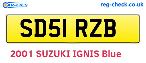SD51RZB are the vehicle registration plates.