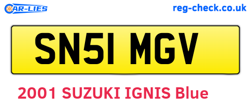 SN51MGV are the vehicle registration plates.