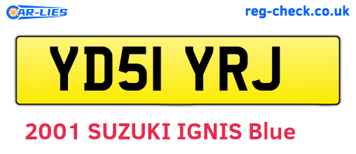 YD51YRJ are the vehicle registration plates.