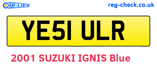 YE51ULR are the vehicle registration plates.