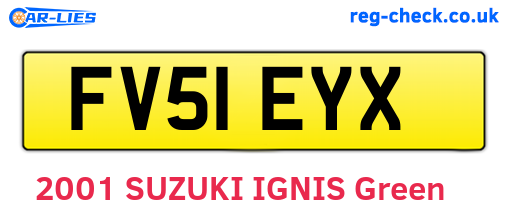 FV51EYX are the vehicle registration plates.