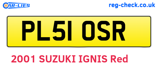 PL51OSR are the vehicle registration plates.