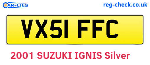 VX51FFC are the vehicle registration plates.
