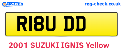 R18UDD are the vehicle registration plates.