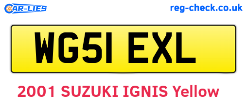 WG51EXL are the vehicle registration plates.