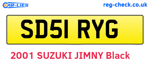 SD51RYG are the vehicle registration plates.