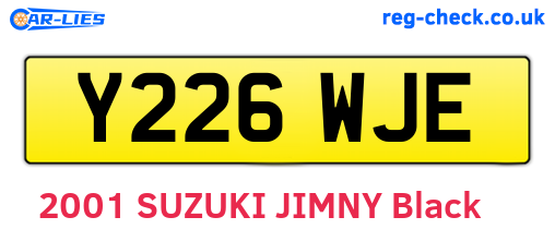 Y226WJE are the vehicle registration plates.