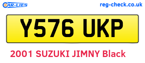 Y576UKP are the vehicle registration plates.