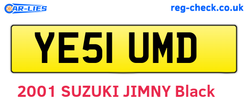 YE51UMD are the vehicle registration plates.