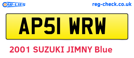 AP51WRW are the vehicle registration plates.