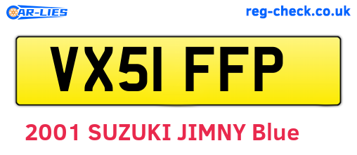 VX51FFP are the vehicle registration plates.