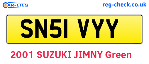 SN51VYY are the vehicle registration plates.