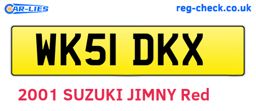 WK51DKX are the vehicle registration plates.