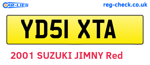 YD51XTA are the vehicle registration plates.