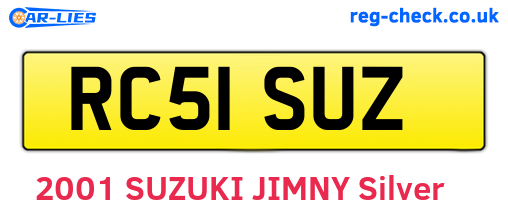 RC51SUZ are the vehicle registration plates.