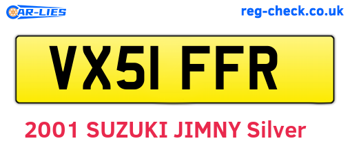 VX51FFR are the vehicle registration plates.